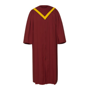 V-neckline Maroon Red Luxoria Choir Robe