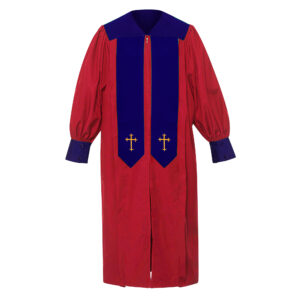 Classic Choir Robe Gathered Sleeves In Scarlet Red