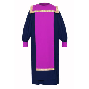 Ribbon-Embellished Choir Robe Navy Blue