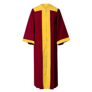 Choir Robes – Fluted Sleeves With Contrast Panel In Maroon Red