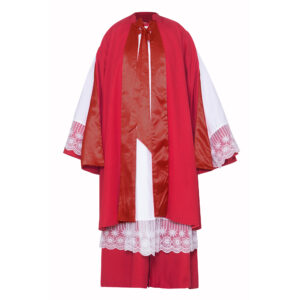 Roman – Style Mantelleta In Scarlet Red