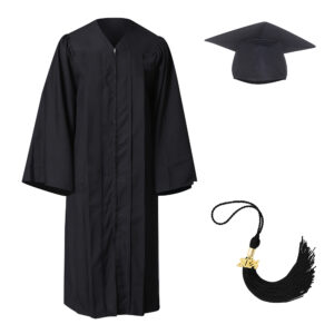 Economy Black Graduation Gown and Elasticated Cap