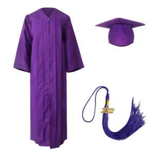 Economy Purple Graduation Gown and Elasticated Cap